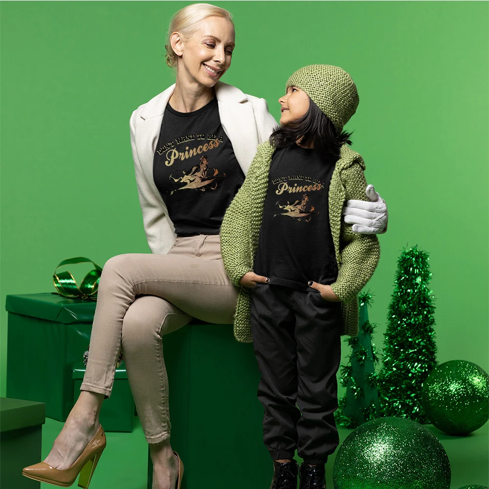 Woman Clothes Fashion Jasmine Princess Gold Pattern Tee Shirt Summer Soft Black Top Cute Girl Short Sleeve Mom Daughter T-shirt
Woman Clothes Fashion Jasmine Princess Gold Pattern Tee Shirt Summer Soft Black Top Cute Girl Short Sleeve Mom Daughter T-shirt