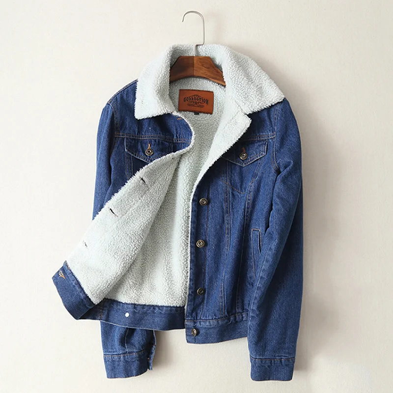 women fashion thick lambswool denim jacket 2022 autumn winter warm outwear solid casual jean coat feminina free shipping
women fashion thick lambswool denim jacket 2022 autumn winter warm outwear solid casual jean coat feminina free shipping