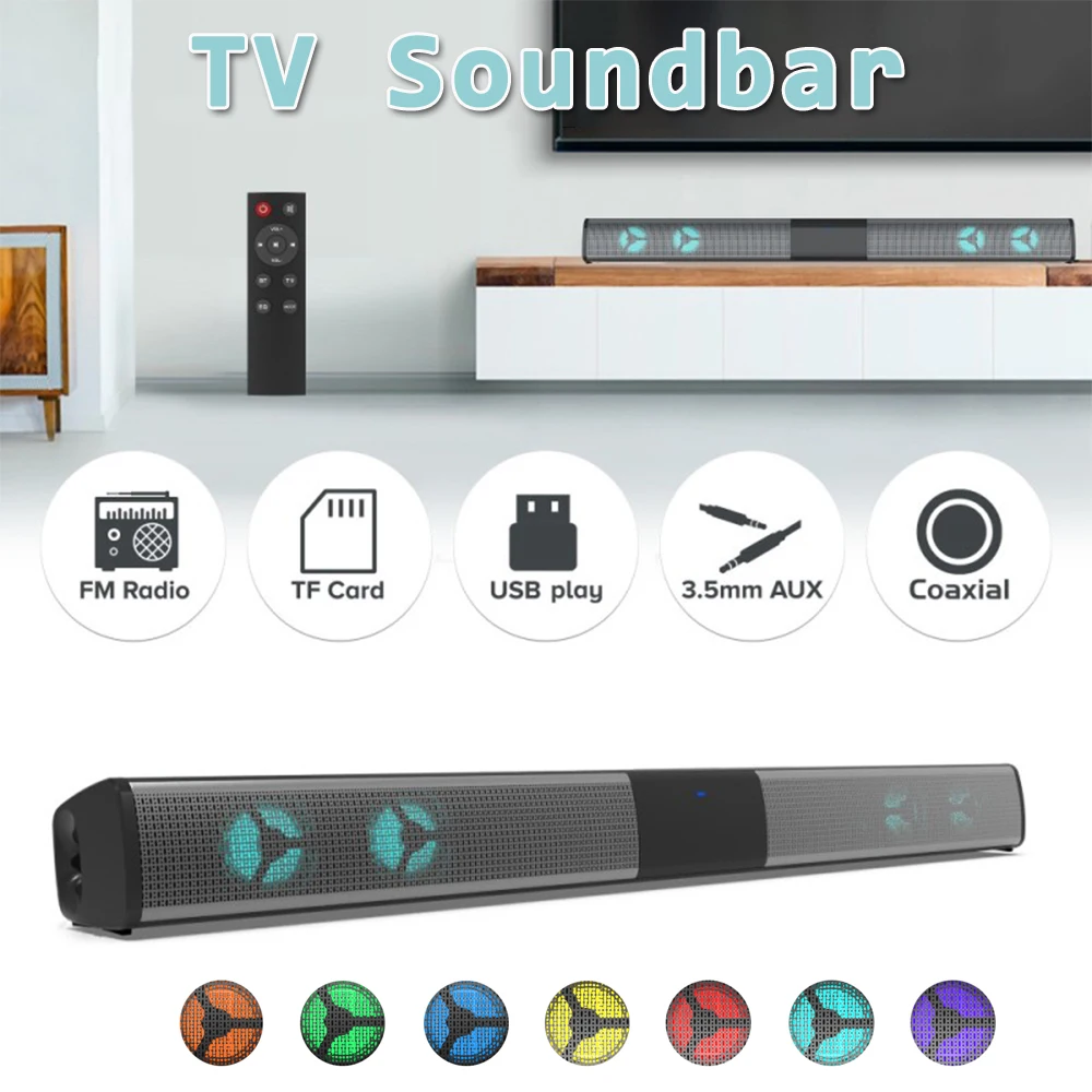 BS28E RGB TV Sound Bar with Subwoofer Surround Sound Wireless Bluetooth-compatible FM USB Home Audio Soundbar PC Theater Speaker
BS28E RGB TV Sound Bar with Subwoofer Surround Sound Wireless Bluetooth-compatible FM USB Home Audio Soundbar PC Theater Speaker