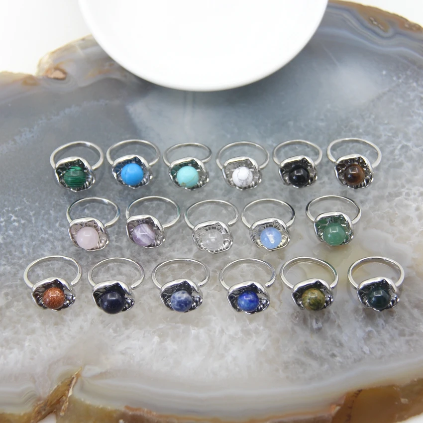 1pcs Flower shape Natural Stone Adjustable Turquoises Rings Healing Crystal Amethysts Classic Women Finger Rings Jewelry
1pcs Flower shape Natural Stone Adjustable Turquoises Rings Healing Crystal Amethysts Classic Women Finger Rings Jewelry