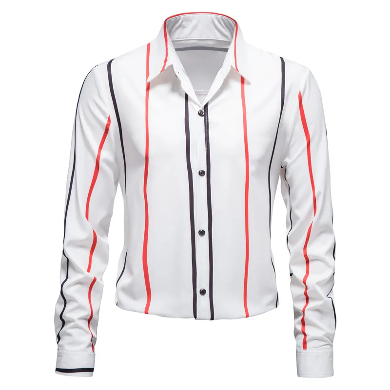 Mens Business Casual Shirts Hipster Striped Print Shirt Men Slim Fit Long Sleeve Dress Shirt Male Party Camisa Social Masculina
Mens Business Casual Shirts Hipster Striped Print Shirt Men Slim Fit Long Sleeve Dress Shirt Male Party Camisa Social Masculina