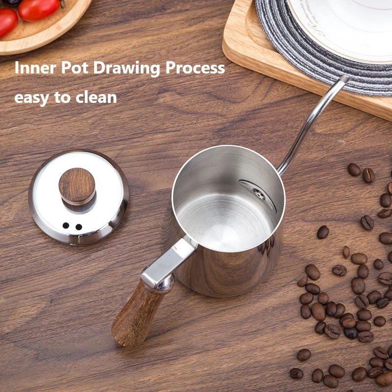 350/600ml Drip Kettle Coffee Tea Pot With Lid Non-Stick Food Grade Stainless Steel Gooseneck Drip Kettle Swan Neck Thin Mouth
350/600ml Drip Kettle Coffee Tea Pot With Lid Non-Stick Food Grade Stainless Steel Gooseneck Drip Kettle Swan Neck Thin Mouth