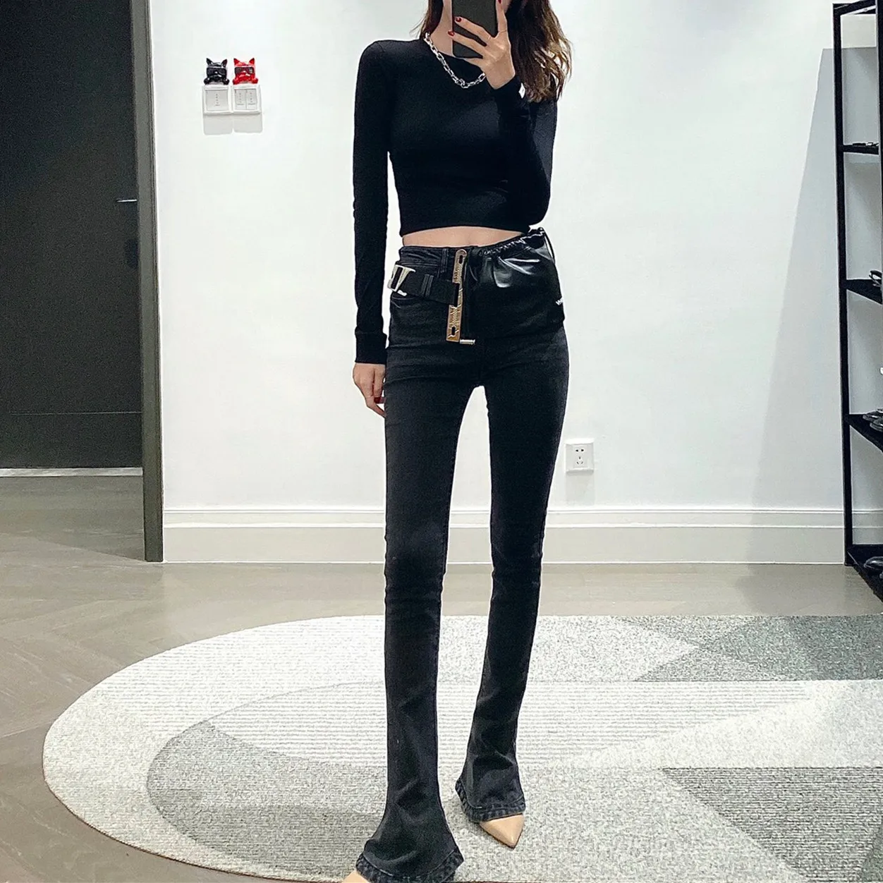 Pencil Korean Style Vintage Flare Jeans Slim Streetwear Female Casual Denim Trousers Elegant High Waist Jeans Women Skinny 
Pencil Korean Style Vintage Flare Jeans Slim Streetwear Female Casual Denim Trousers Elegant High Waist Jeans Women Skinny