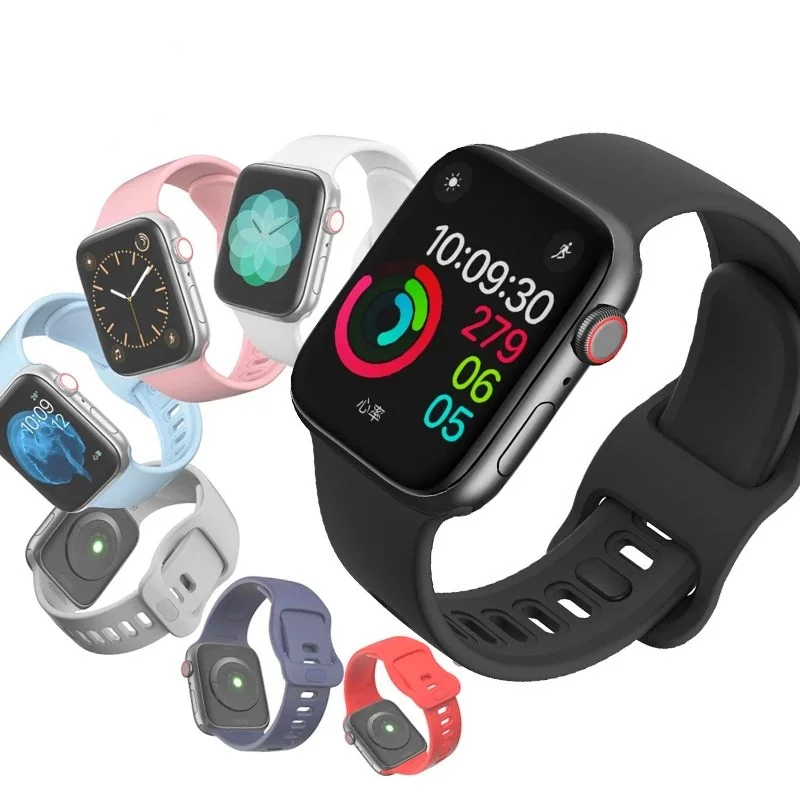 Silicone Strap for Apple Watch series 7 6 SE 5 4 3 sport band 45/41/40/44/38/42MM for iWatch wrist new fashion design buckle 
Silicone Strap for Apple Watch series 7 6 SE 5 4 3 sport band 45/41/40/44/38/42MM for iWatch wrist new fashion design buckle