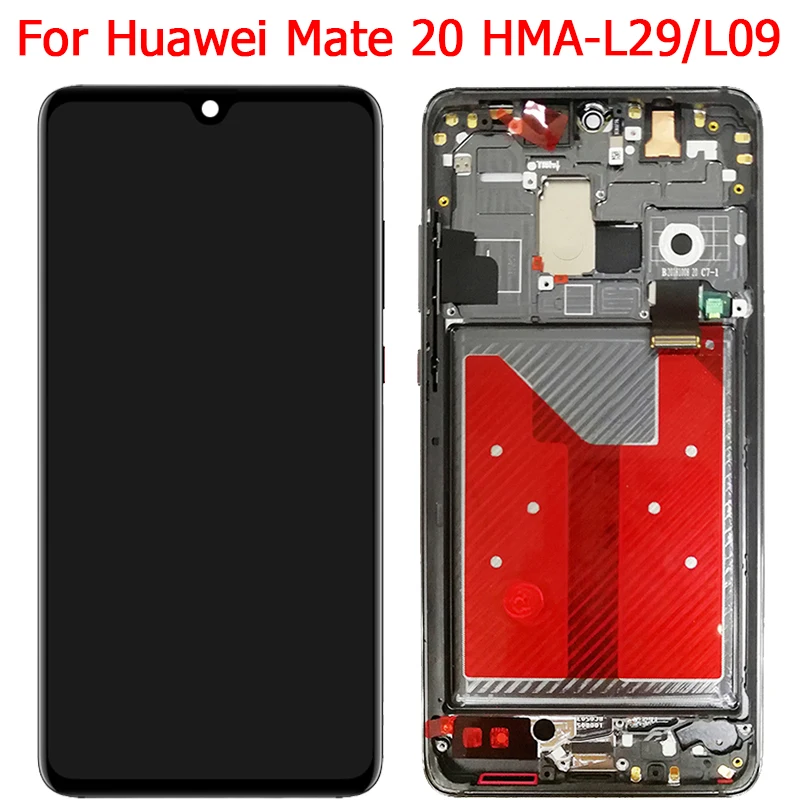 Новый оригинальный экран для Huawei Mate 20 ЖК-дисплей с рамкой 6 53 дюйма зеркальная
