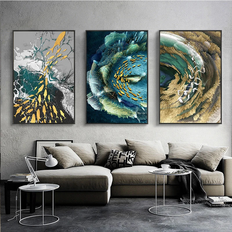 Abstract Canvas Goldfish Rock Landscape Poster Wall Painting Blue Green Wall Art Picture Living Room Fashion Tableaux Decoration
Abstract Canvas Goldfish Rock Landscape Poster Wall Painting Blue Green Wall Art Picture Living Room Fashion Tableaux Decoration
