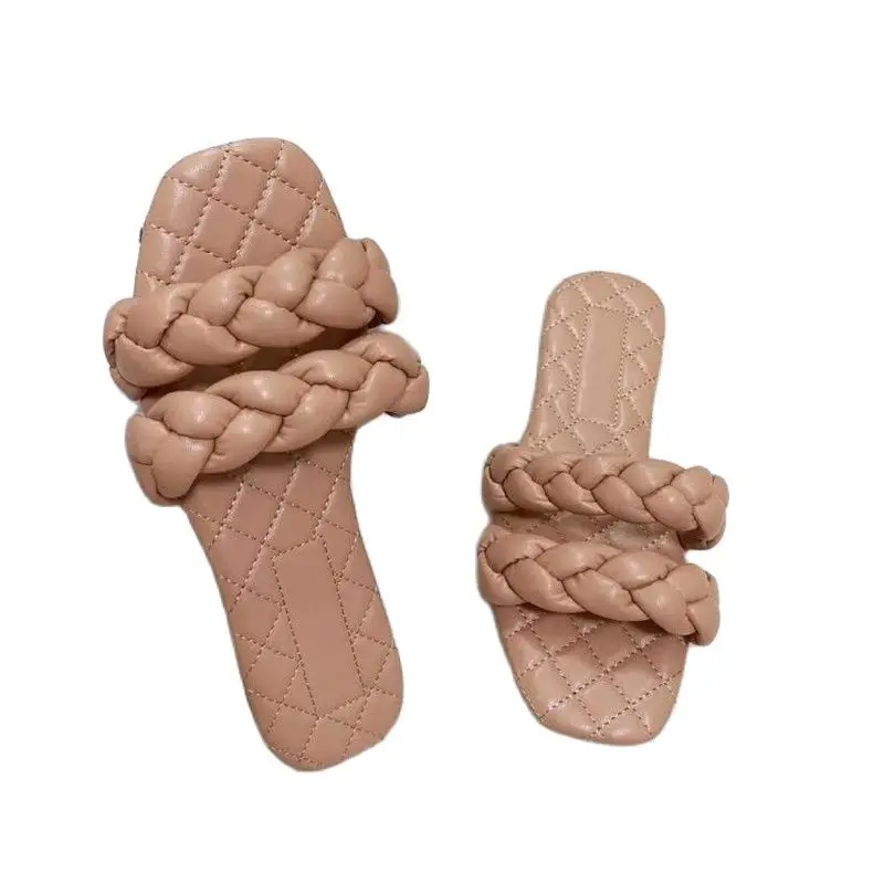 Women Woven Slippers Women Slip On Slides Fashion Square Toe Leather Flat Sandal Slippers Female Outdoor Casual
Women Woven Slippers Women Slip On Slides Fashion Square Toe Leather Flat Sandal Slippers Female Outdoor Casual