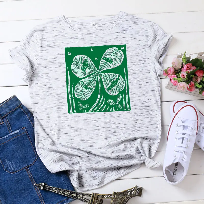 Женский топ с коротким рукавом, Женский пуловер, женская футболка с коротким рукавом, Прямая поставка, футболки с принтом клевера
Женский топ с коротким рукавом, Женский пуловер, женская футболка с коротким рукавом, Прямая поставка, футболки с принтом клевера