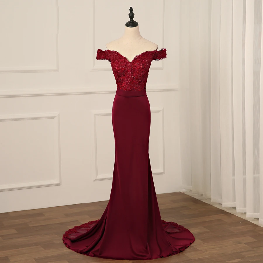 Jiayigong Sexy Burgundy Evening Dress Backless Long Evening Dresses Mermaid Lace Beading Bride Banquet Party Prom Dress 
Jiayigong Sexy Burgundy Evening Dress Backless Long Evening Dresses Mermaid Lace Beading Bride Banquet Party Prom Dress