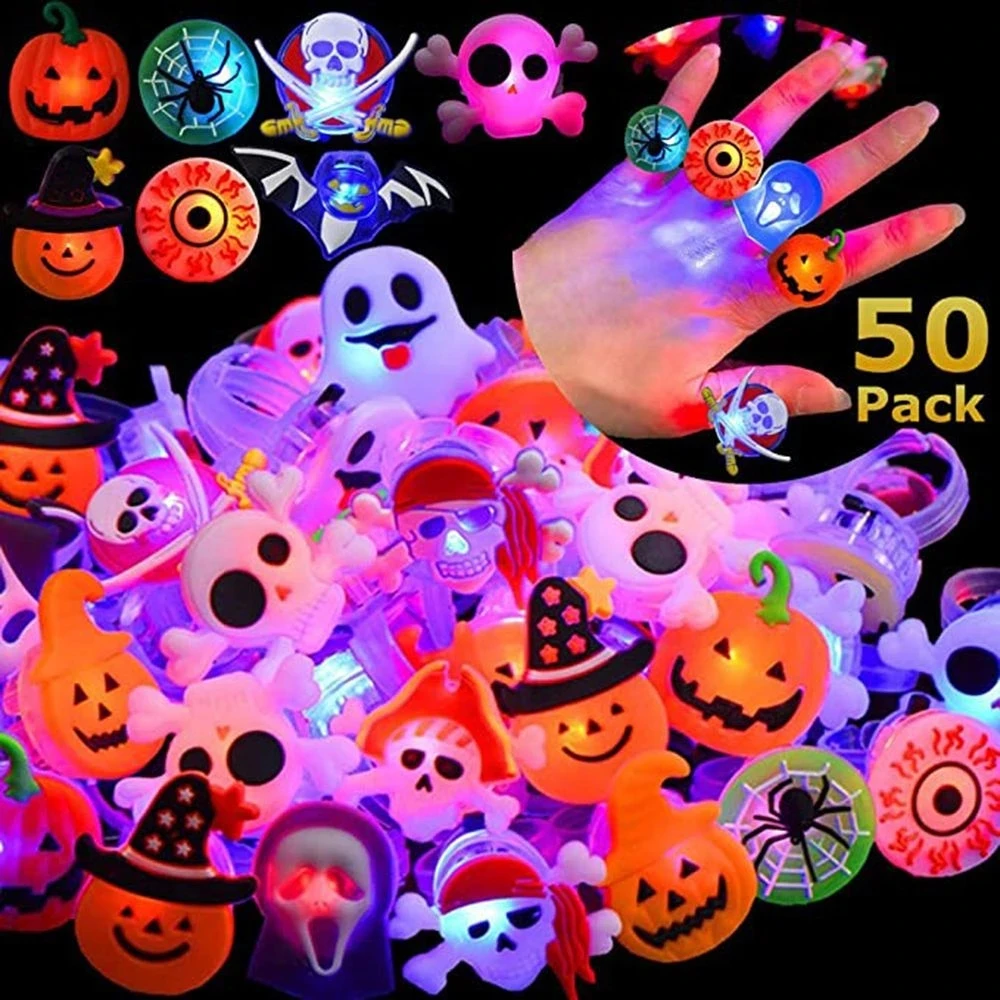 50PCS Halloween Luminous Decoration Ring Luminous Ornaments Atmosphere Kindergarten Luminous Ring Doll Toy Creative Gift
50PCS Halloween Luminous Decoration Ring Luminous Ornaments Atmosphere Kindergarten Luminous Ring Doll Toy Creative Gift