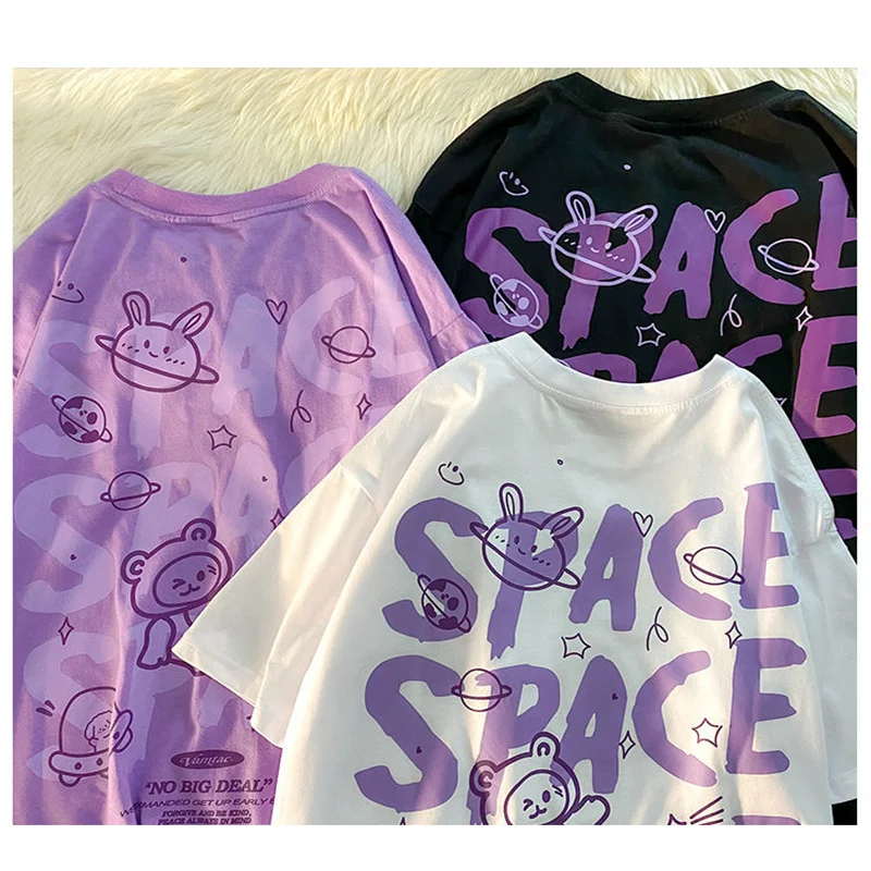 Pure Cotton Bear Graffiti Kawaii Short-Sleeved Female Harajuku Simple Style O-Neck Casual T-Shirt Half Sleeve
Pure Cotton Bear Graffiti Kawaii Short-Sleeved Female Harajuku Simple Style O-Neck Casual T-Shirt Half Sleeve