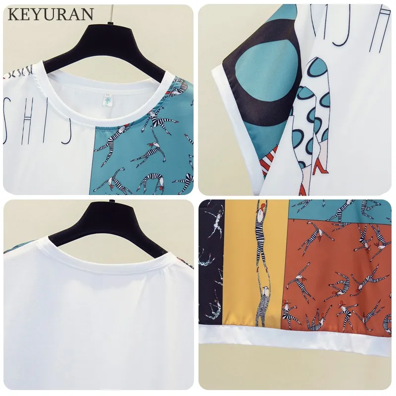 Plus Size 4XL Vintage Print Patchwork Loose T Shirt 2021 Summer Tops Women Short Sleeve Tee Shirt Femme tshirt
Plus Size 4XL Vintage Print Patchwork Loose T Shirt 2021 Summer Tops Women Short Sleeve Tee Shirt Femme tshirt