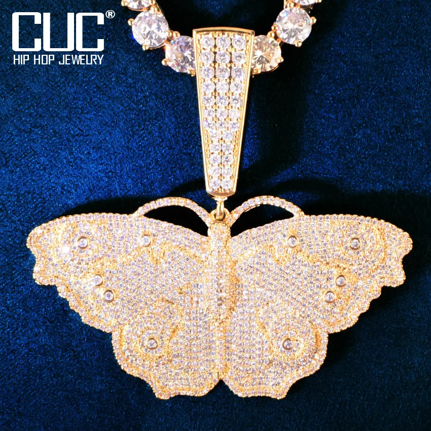 Gold Color Big Butterfly Hip Hop Pendant Men Necklace Chain Solid Back Cubic Zircon Fashion Rock Rapper Style Jewelry
Gold Color Big Butterfly Hip Hop Pendant Men Necklace Chain Solid Back Cubic Zircon Fashion Rock Rapper Style Jewelry