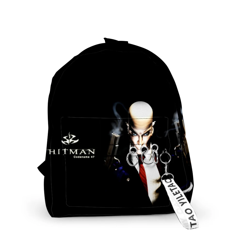 Classic Peculiar Game Hitman School Bags Notebook Backpacks Boys/Girls 3D Oxford Waterproof Key Chain Trendy Small Travel Bags
Classic Peculiar Game Hitman School Bags Notebook Backpacks Boys/Girls 3D Oxford Waterproof Key Chain Trendy Small Travel Bags