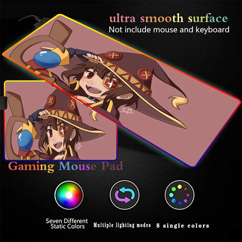 RGB Gaming Computer Mousepad Large Game Locking Edge Big Glow Mause Pad PC Laptop Keyboard Desk Carpet for Megumin Cartoon Anime
RGB Gaming Computer Mousepad Large Game Locking Edge Big Glow Mause Pad PC Laptop Keyboard Desk Carpet for Megumin Cartoon Anime