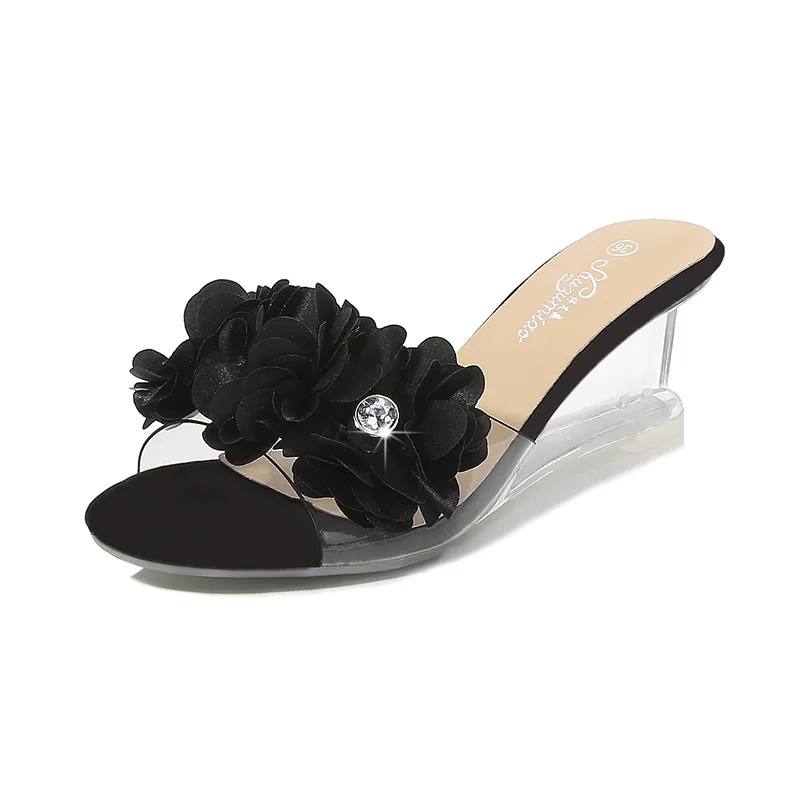 Summer New All-match Women's Shoes One Word Buckle Simple Crystal Transparent Slope with High Heel Slippers Women Sandals
Summer New All-match Women's Shoes One Word Buckle Simple Crystal Transparent Slope with High Heel Slippers Women Sandals