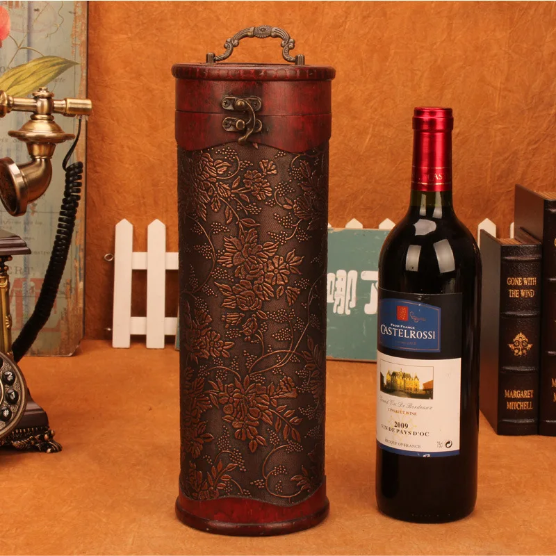 Antique Red Wine Box Cylinder Retro Wooden Vintage Wine Bottle Storage Gift Box Case Holder Bottle Stopper Vintage Wine Box 568
Antique Red Wine Box Cylinder Retro Wooden Vintage Wine Bottle Storage Gift Box Case Holder Bottle Stopper Vintage Wine Box 568