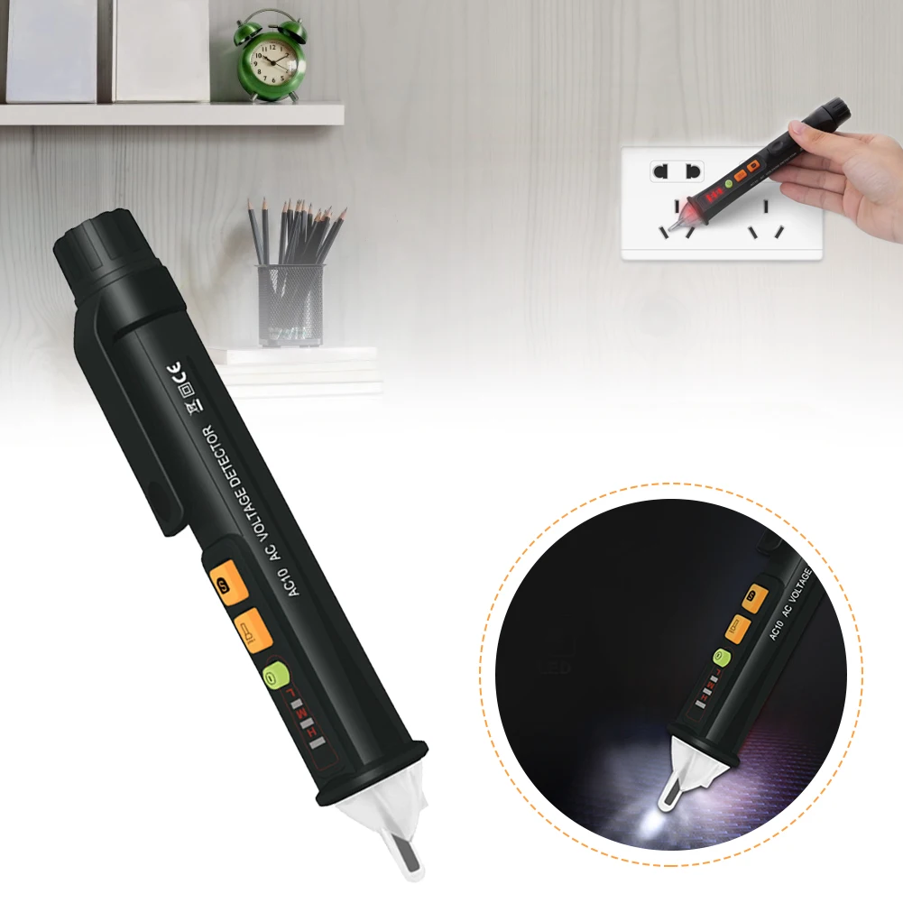 Digital AC Voltage Detector Non-Contact Tester Pen Sound&Light Alarm With Flashlight 12-1000V/48-1000V Sensitivity Test Pencil
Digital AC Voltage Detector Non-Contact Tester Pen Sound&Light Alarm With Flashlight 12-1000V/48-1000V Sensitivity Test Pencil