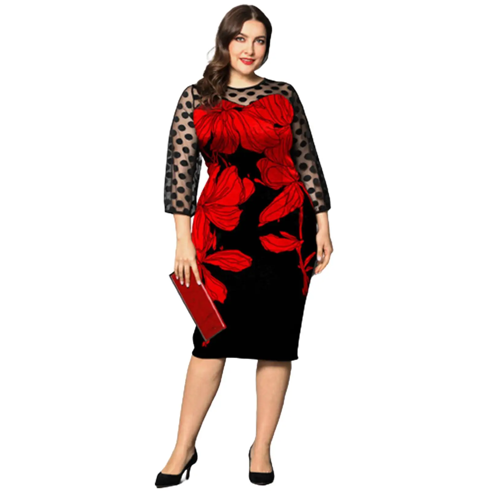 2021 Elegant Dress Women Floral Print Mesh Long Sleeve Casual O Neck Evening Party Midi Bodycon Dresses Wedding 5XL
2021 Elegant Dress Women Floral Print Mesh Long Sleeve Casual O Neck Evening Party Midi Bodycon Dresses Wedding 5XL