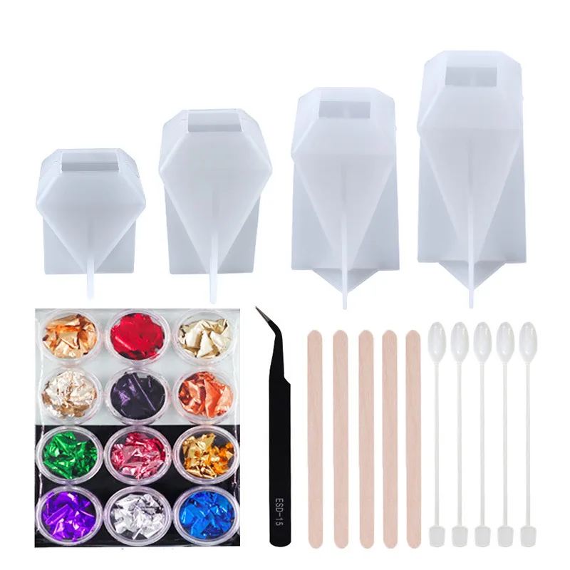 DIY Crystal Epoxy Mould 27 Piece Set Square Stereo Conical Crystal Ornaments Homemade Candle Silicone Mold
DIY Crystal Epoxy Mould 27 Piece Set Square Stereo Conical Crystal Ornaments Homemade Candle Silicone Mold