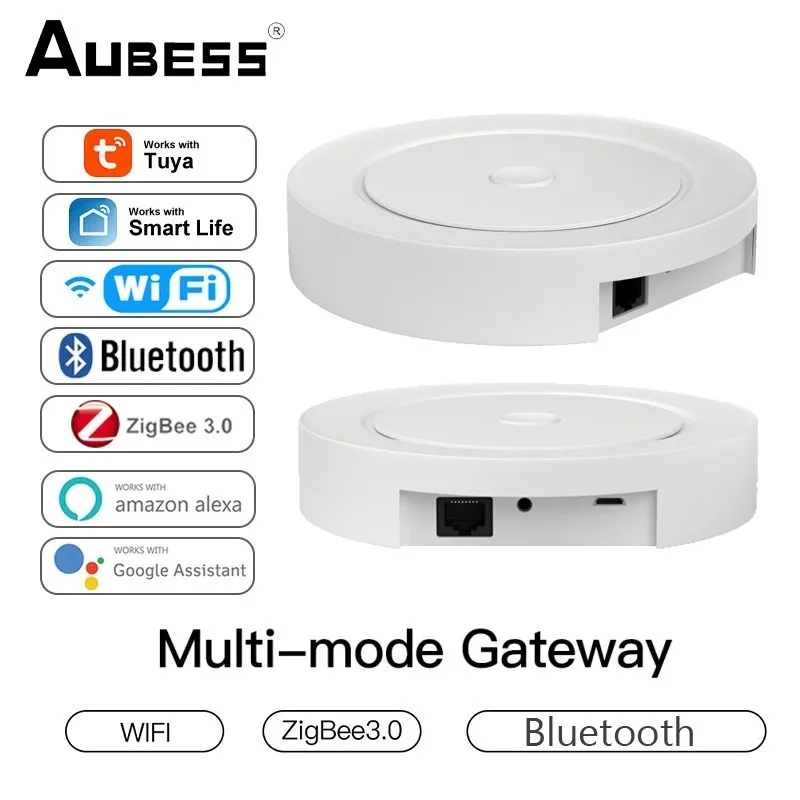 Aubess Tuya Smart ZigBee 3.0 Wireless Mesh Three In One Smart Gateway Home Device Multi Mode Smart Home Smart Gateway Remo 
Aubess Tuya Smart ZigBee 3.0 Wireless Mesh Three In One Smart Gateway Home Device Multi Mode Smart Home Smart Gateway Remo