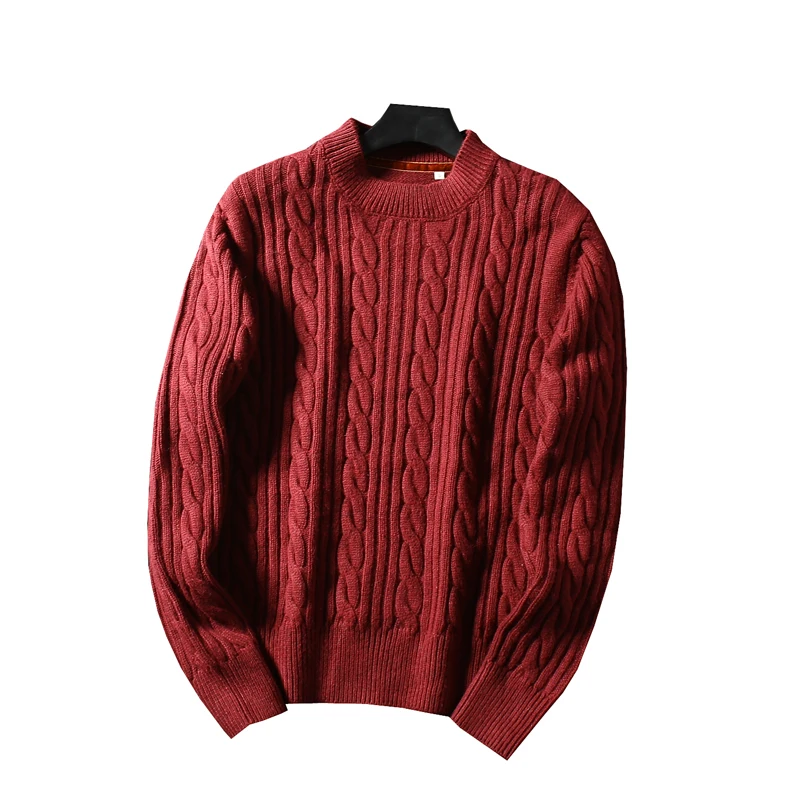 Men Knitting Sweaters Twist-Flower Round Neck Long-Sleeve Pullover Male Thickening Casual Red Solid Fashion Tops Autumn Winter
Men Knitting Sweaters Twist-Flower Round Neck Long-Sleeve Pullover Male Thickening Casual Red Solid Fashion Tops Autumn Winter