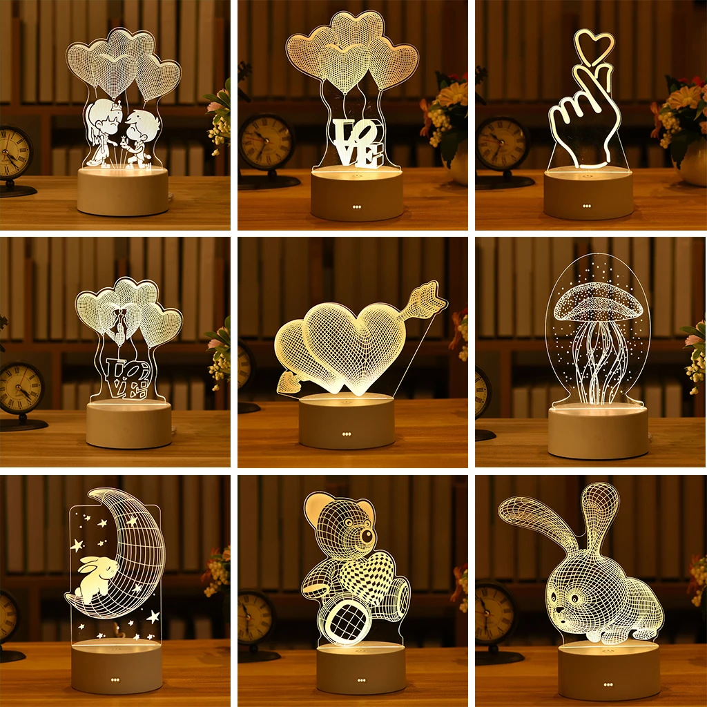 3D Easter Rabbit Romantic Love Acrylic LED Night Light Decor Table Lamp Wedding Valentine's Day Wife's Gift Anime Lamp
3D Easter Rabbit Romantic Love Acrylic LED Night Light Decor Table Lamp Wedding Valentine's Day Wife's Gift Anime Lamp