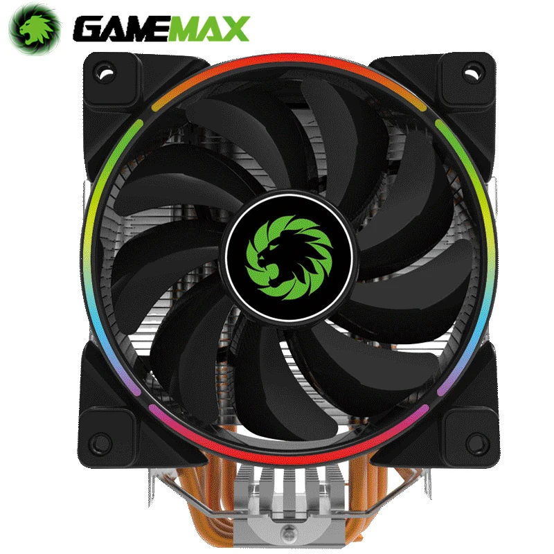 

GameMax Gamma500 RGB CPU Cooler 5 Heat Pipes 120mm ARGB LED Radiator for Intel LGA 1200 115X 775 AMD AM4 AM3 AM2 FM2 CPU Cooling