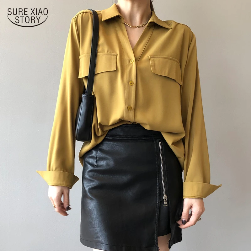 Fashion Turn-down Collar Tops Casual Office Long Sleeve Shirt Female Autumn New White Casual Loose Satin Silk Blouse Women 17803
Fashion Turn-down Collar Tops Casual Office Long Sleeve Shirt Female Autumn New White Casual Loose Satin Silk Blouse Women 17803