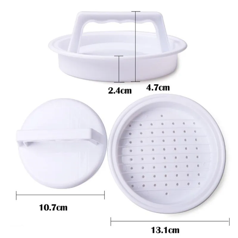 NEW Round Shape Hamburger Press Food-Grade Plastic Hamburger Meat Beef Grill Burger Press Patty Maker Mold Mold Kitchen Tool
NEW Round Shape Hamburger Press Food-Grade Plastic Hamburger Meat Beef Grill Burger Press Patty Maker Mold Mold Kitchen Tool