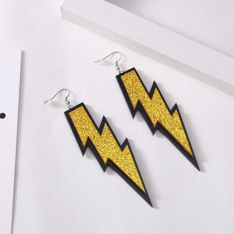 Женские акриловые серьги Lightning блестящие в стиле панк с цветными буквами