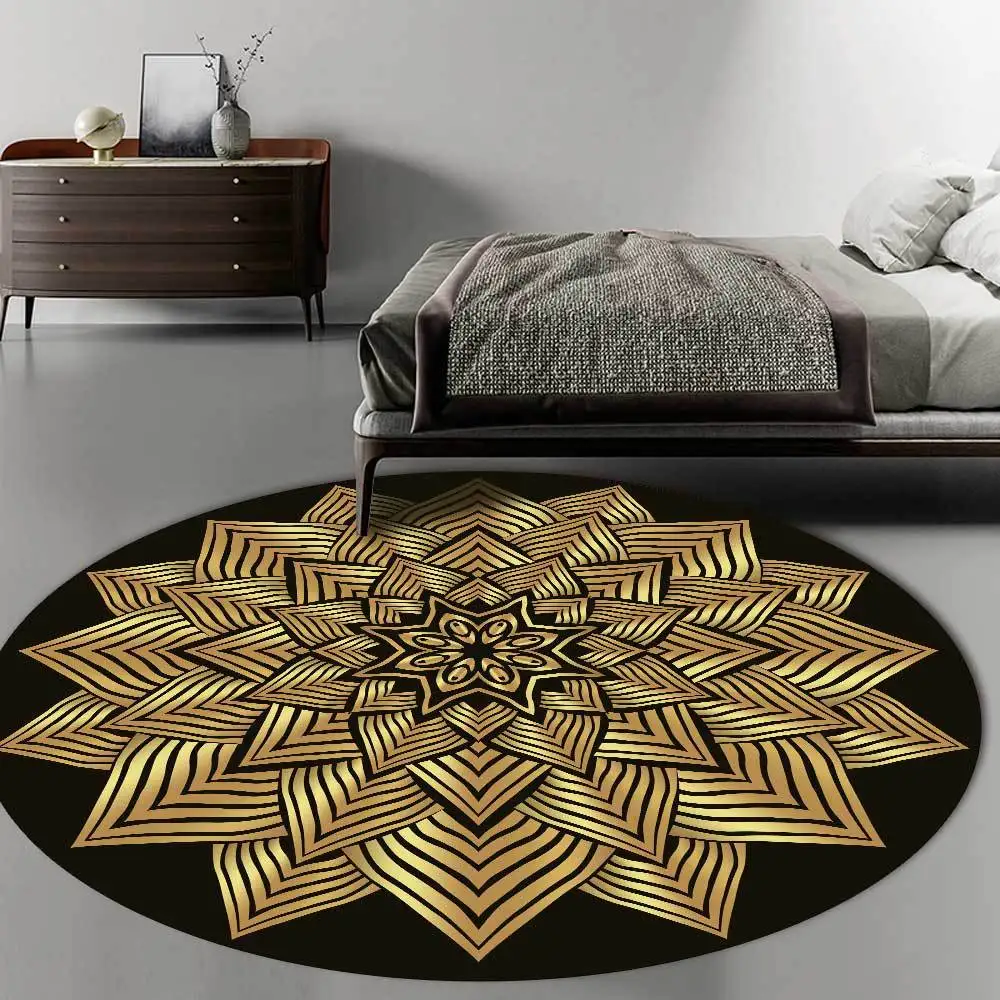 Fashion Modern Golden Geometry Flower National Wind Room Bedroom Hanging Floor Chair Round Cushion Carpet Customized
Fashion Modern Golden Geometry Flower National Wind Room Bedroom Hanging Floor Chair Round Cushion Carpet Customized