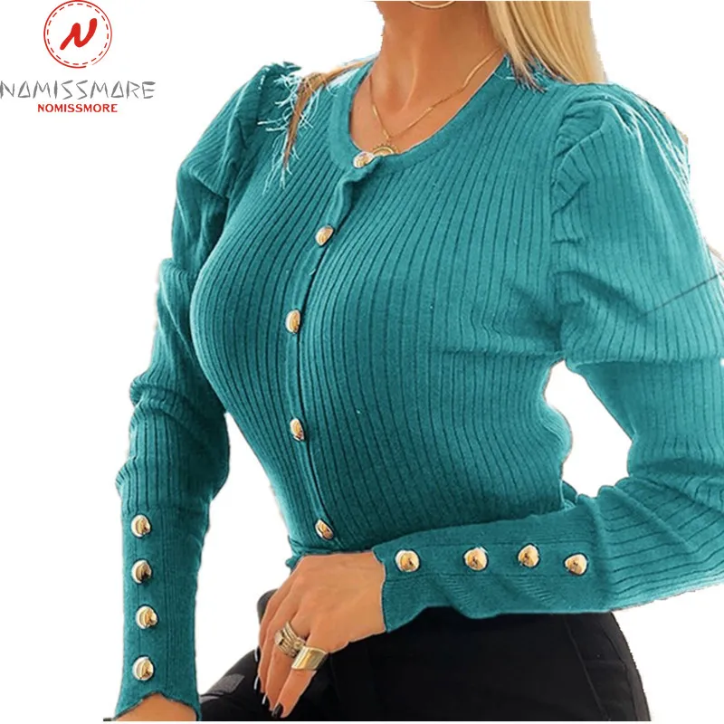 Elegant Women Spring Autumn Sweaters Button Decor O-Neck Long Sleeve Solid Color Slim Comfortable Cardigan Coat
Elegant Women Spring Autumn Sweaters Button Decor O-Neck Long Sleeve Solid Color Slim Comfortable Cardigan Coat