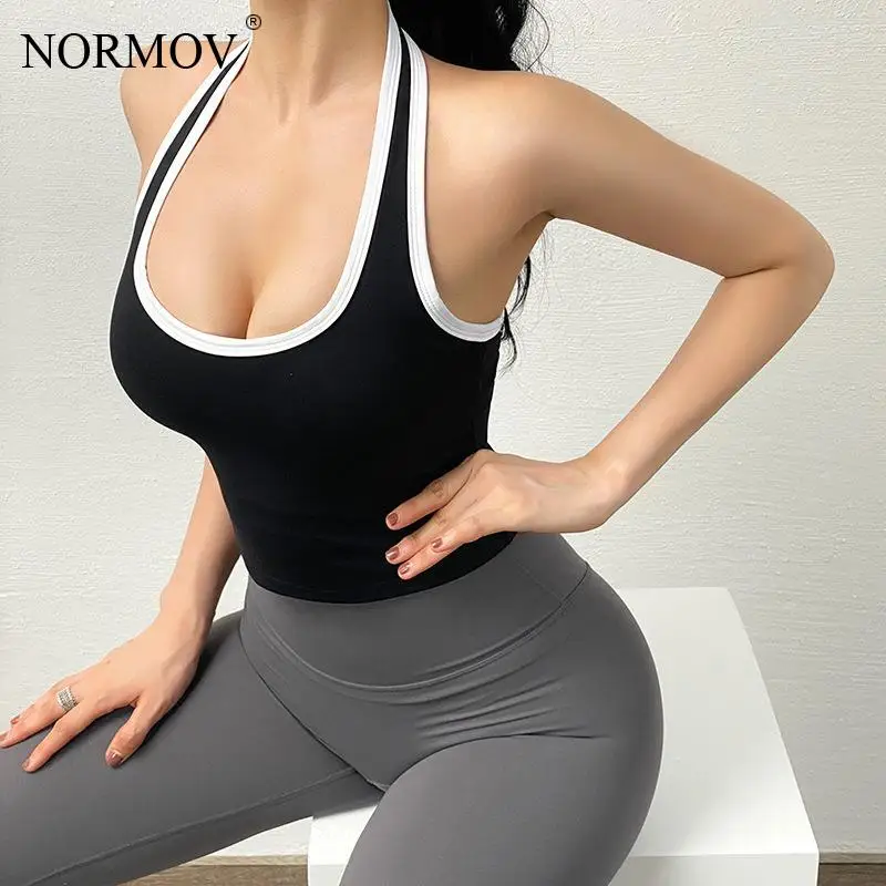 

NORMOV Corset Tops for Women Summer Sports Fashion Push Up Vest Fitness Workout High Waist Elasticity Top Women