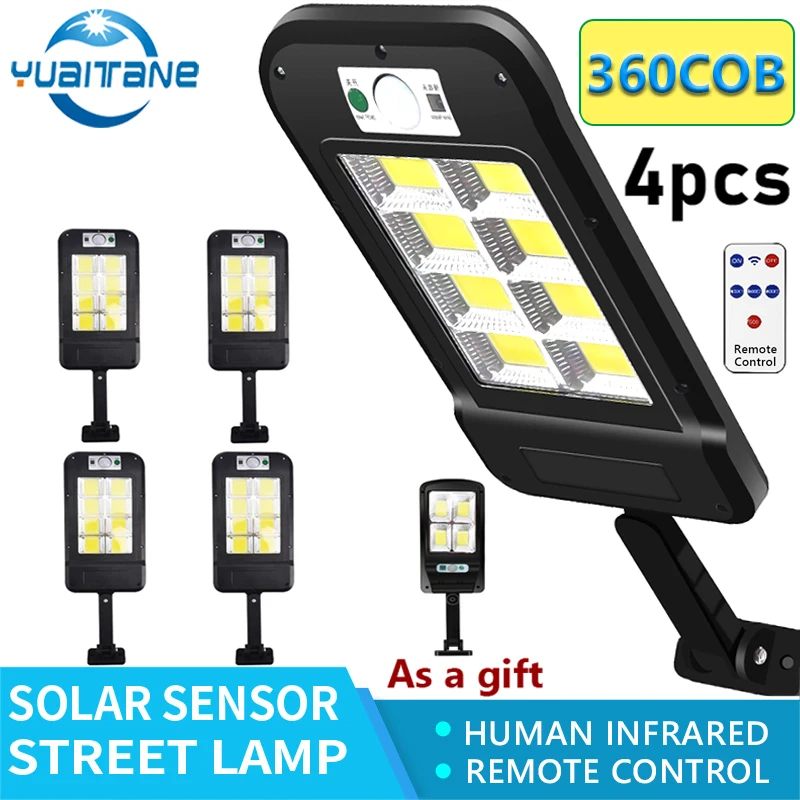 500W Outdoor Solar LED Street Light Waterproof Wall Lamp 360COB Remote Control Upgraded Lantern Garden Highway Enhance Lighting
500W Outdoor Solar LED Street Light Waterproof Wall Lamp 360COB Remote Control Upgraded Lantern Garden Highway Enhance Lighting