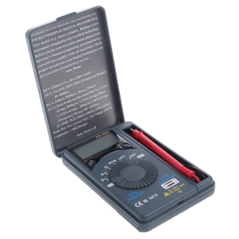 1.5V XB866 Auto Range LCD Voltmeter Tester Tool AC/DC Digital Multimeter, multimetro digital profesional Testing Tools
1.5V XB866 Auto Range LCD Voltmeter Tester Tool AC/DC Digital Multimeter, multimetro digital profesional Testing Tools