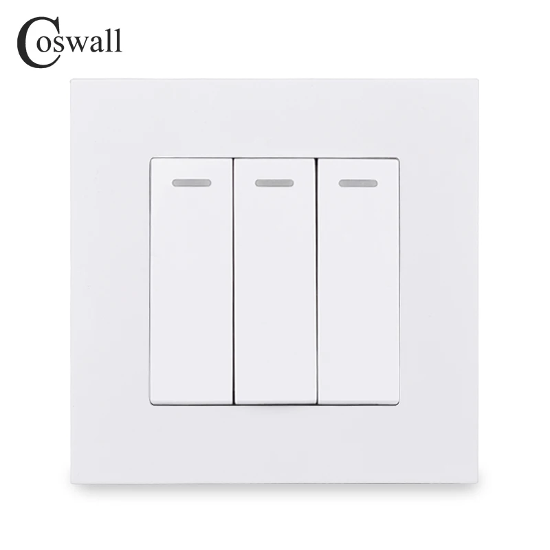 COSWALL Simple Style PC Panel 3 Gang 1 Way On / Off Wall Light Switch Rocker Switch White Black Grey Gold Color AC 12-250V 16A
COSWALL Simple Style PC Panel 3 Gang 1 Way On / Off Wall Light Switch Rocker Switch White Black Grey Gold Color AC 12-250V 16A