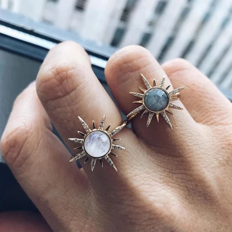 Retro Sunflower Ring Irregular Natural Stone Spar Metal Marble Ring Finger Rings for Women Wedding Ring Girl Party Gift
Retro Sunflower Ring Irregular Natural Stone Spar Metal Marble Ring Finger Rings for Women Wedding Ring Girl Party Gift