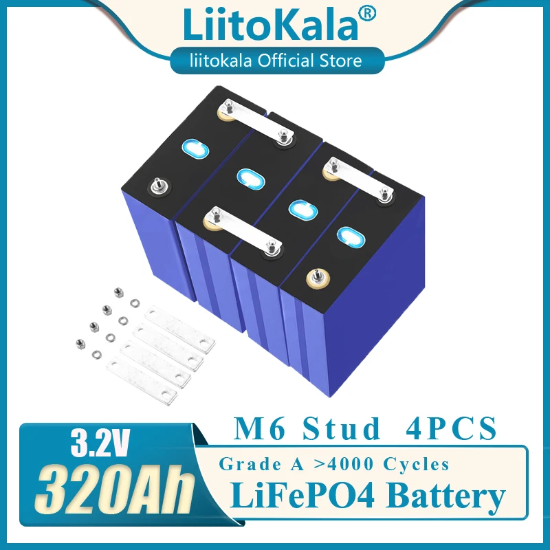 4pcs LiitoKala CATL 3.2V 320AH grade A lifepo4 battery RV 310AH battery pack RV and Solar Energy storage system EU US tax free
4pcs LiitoKala CATL 3.2V 320AH grade A lifepo4 battery RV 310AH battery pack RV and Solar Energy storage system EU US tax free