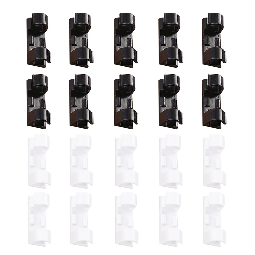 40 Pcs Self-Adhesive Cable Clips Cord Management Cable Organizers Drop Wire Cord Holders (Black + White)
40 Pcs Self-Adhesive Cable Clips Cord Management Cable Organizers Drop Wire Cord Holders (Black + White)