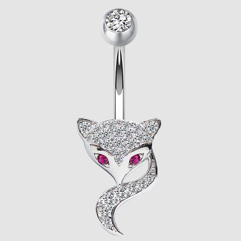MIQIAO Fox Belly Button Piercing Woman Body Jewelry Real 925 Sterling Silver Zircon Navel Bar Hiphop Rock Style Cool Girl Gift
MIQIAO Fox Belly Button Piercing Woman Body Jewelry Real 925 Sterling Silver Zircon Navel Bar Hiphop Rock Style Cool Girl Gift