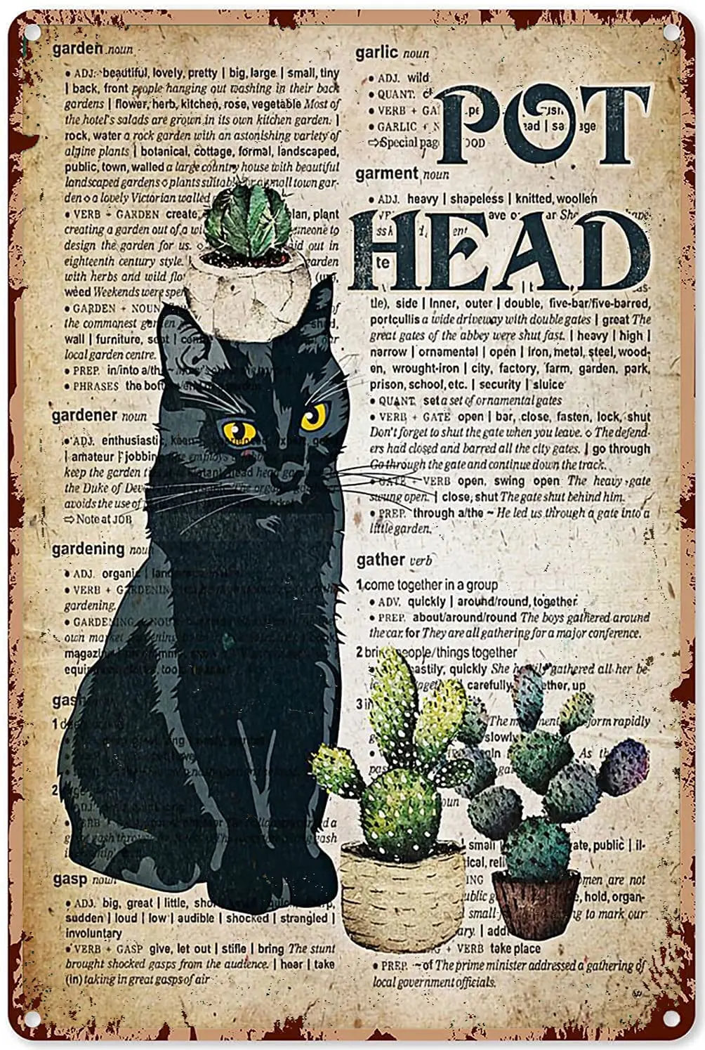 Garden Wall Art Prints Black Cat Pot Head Gardening Metal Sign Decor Tin Aluminum Sign Wall Art Metal Poster for Kitchen Home
Garden Wall Art Prints Black Cat Pot Head Gardening Metal Sign Decor Tin Aluminum Sign Wall Art Metal Poster for Kitchen Home