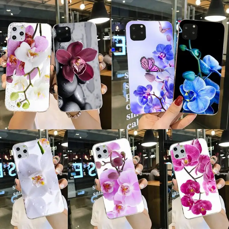 Мягкий чехол для телефона с изображением орхидеи и цветов iPhone 11 pro XS MAX 8 7 6 6S Plus X 5S SE