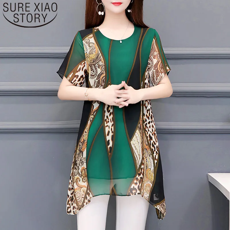 Summer Blouse Leopard Shirt Women 2021 Plus Size 5XL Blouses Fashion Chiffon Blouses Short Sleeve Casual Print O-neck Tops 5131
Summer Blouse Leopard Shirt Women 2021 Plus Size 5XL Blouses Fashion Chiffon Blouses Short Sleeve Casual Print O-neck Tops 5131