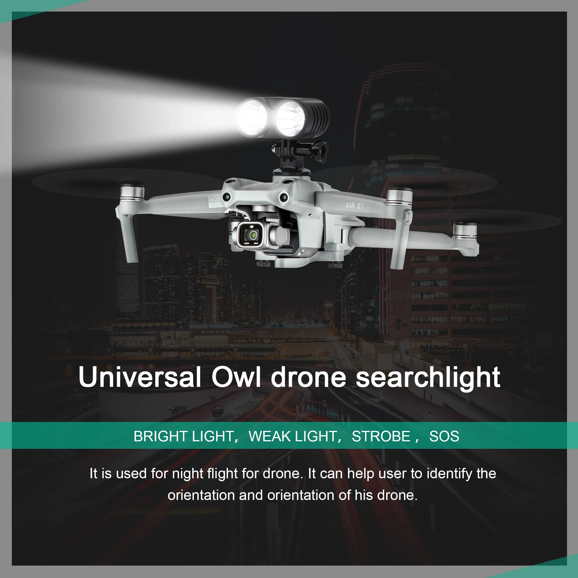 Drone Universal Owl Drone Searchlight Bright Light Weak Light Strobe SOS Expansion kit Fill light Flash For Drone Accessories
Drone Universal Owl Drone Searchlight Bright Light Weak Light Strobe SOS Expansion kit Fill light Flash For Drone Accessories
