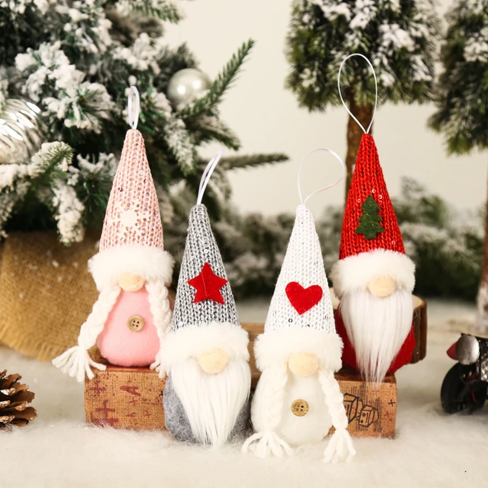 

4 шт./компл. украшение для рождественской елки, Безликие подвесные куклы для пожилых людей, рождественские украшения для дома, новый год
