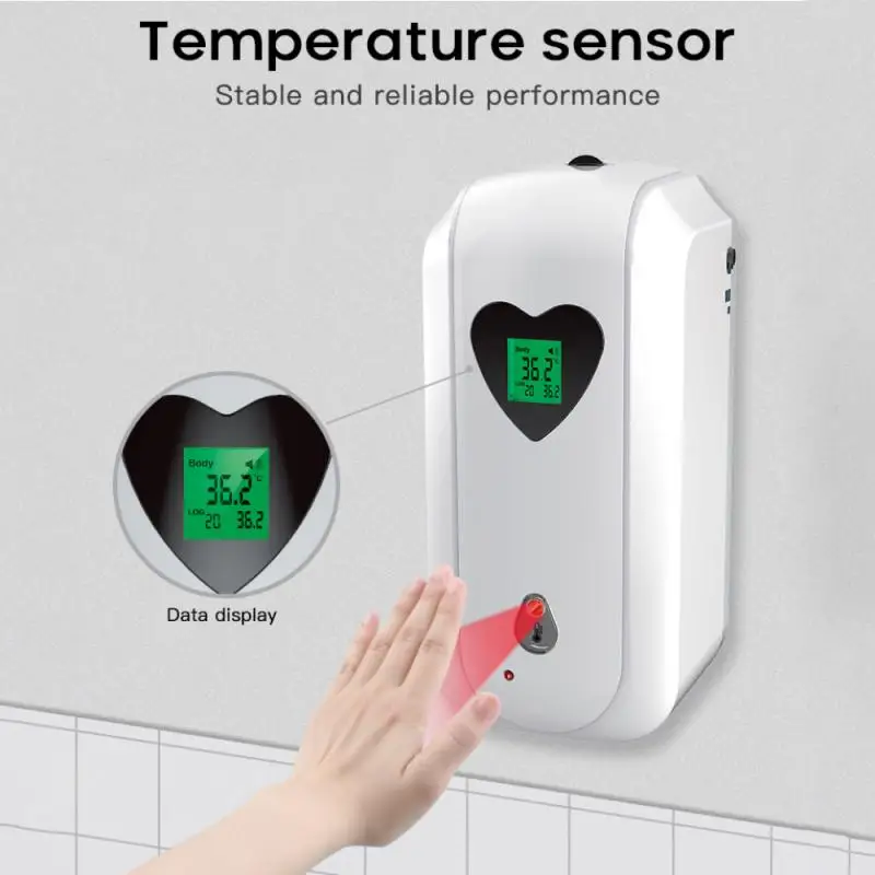 Temperature Measurement 2 In 1Touchless Disinfection Machine Automatic Soap Dispenser Wall-mounted Sensor Soap Dispenser
Temperature Measurement 2 In 1Touchless Disinfection Machine Automatic Soap Dispenser Wall-mounted Sensor Soap Dispenser