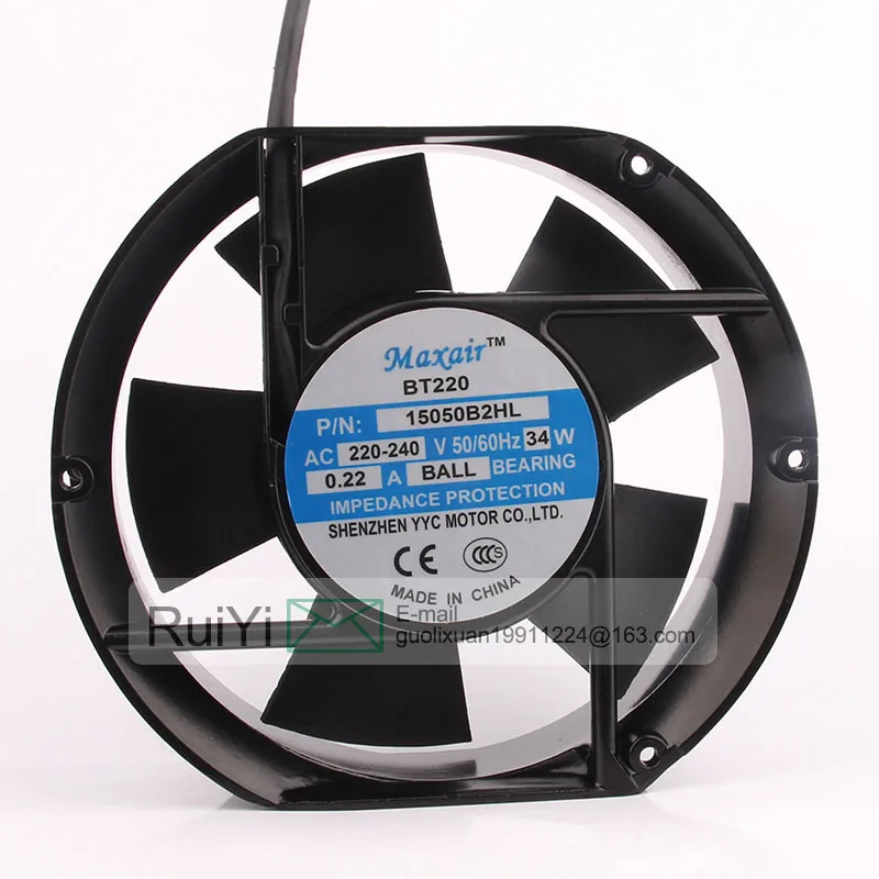 Новый оригинальный MaxAir / BT 15050B 2HL рассеивание тепла охлаждение Fan 15050B2H 220V Ball 172x150x51MM двойной шарикоподшипник
Новый оригинальный MaxAir / BT 15050B 2HL рассеивание тепла охлаждение Fan 15050B2H 220V Ball 172x150x51MM двойной шарикоподшипник