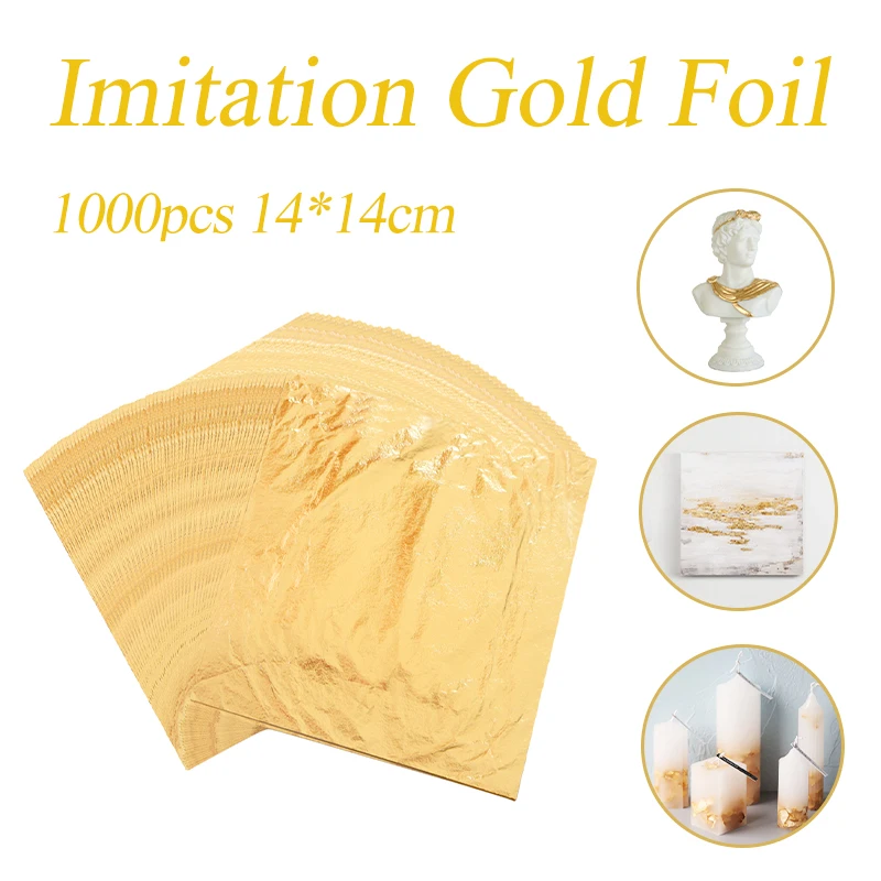 Imitation Gold Leaf Foil Sheets Color 2.5 Copper Leaf 1000pcs 14X14cm for Gilding Art Work Nail Decoration Gold Leaf Foil Paper
Imitation Gold Leaf Foil Sheets Color 2.5 Copper Leaf 1000pcs 14X14cm for Gilding Art Work Nail Decoration Gold Leaf Foil Paper