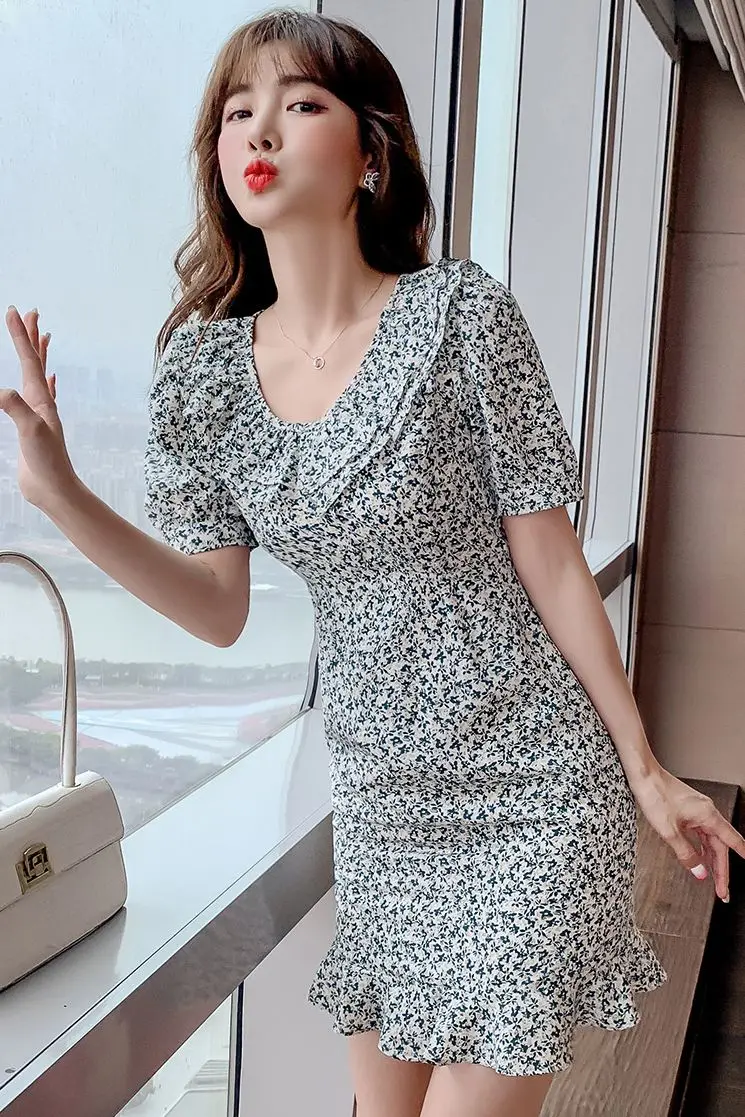 COIGARSAM French Style Ruffles Women dress New Summer Print Chiffon Dresses Image Color Floral 5192 
COIGARSAM French Style Ruffles Women dress New Summer Print Chiffon Dresses Image Color Floral 5192